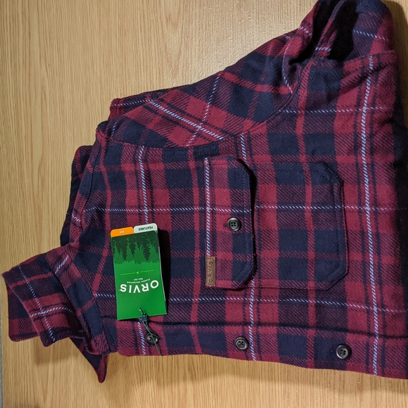 Orvis Men’s Brawny Flannel Shirt, Color RED, XL Tall - Picture 8 of 8